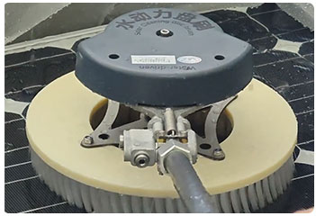 High pressure hydrodynamic driven photovoltaic panel cleaning brush
						
